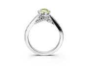 Marquise Pavé Engagement Ring Setting for a Fancy Yellow Lab-Grown Diamond | Crossover Gallery | Sterling Silver