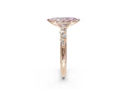 Marquise Graduated Solitaire Engagement Ring Setting for a Fancy Pink Lab-Grown Diamond | Rose Gold