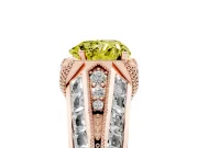 Heart-Shaped Vintage Milgrain Engagement Ring Setting for a Fancy Yellow Lab-Grown Diamond | Hidden Halo | Rose Gold