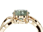 Round Bypass Solitaire Engagement Ring Setting for a Fancy Green Lab-Grown Diamond | Pavé Strands | Yellow Gold