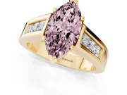 Marquise Channel-Set Engagement Ring Setting for a Fancy Pink Lab-Grown Diamond | Yellow Gold