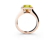 Asscher Cut Knife-Edge Halo Engagement Ring Setting for a Fancy Yellow Lab-Grown Diamond | Rose Gold