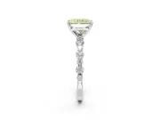 Radiant Cut Pavé Engagement Ring Setting for a Fancy Yellow Lab-Grown Diamond | Alternating Accents | White Gold