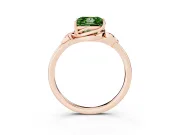Princess Cut Leaf Bypass Solitaire Engagement Ring Setting for a Fancy Green Lab-Grown Diamond | Rose Gold
