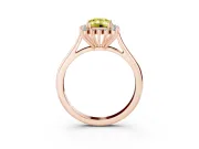 Emerald Cut Starburst Halo Engagement Ring Setting for a Fancy Yellow Lab-Grown Diamond | Rose Gold
