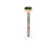 Fancy Green Heart Cut Diamond Solitaire Ring Set in Rose gold with Slim Pavé Band and Prong Setting