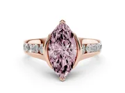 Marquise Half Bezel Engagement Ring Setting for a Fancy Pink Lab-Grown Diamond | Rose Gold