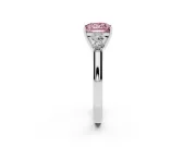 Princess Cut 5 Stone Engagement Ring Setting for a Fancy Pink Lab-Grown Diamond | White Gold