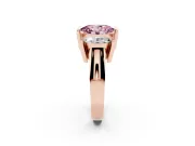 Oval Channel-Set Three Stone Engagement Ring Setting for a Fancy Pink Lab-Grown Diamond | Rose Gold