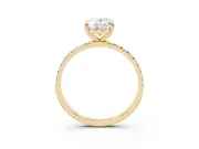 8 Carat Oval Lab-Grown Diamond Solitaire Engagement Ring | Pavé Shoulders | Yellow Gold