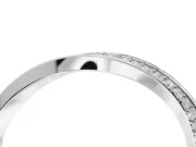Round Lab-Grown Diamond Pavé Ribbon Twist Wedding Band | Polished Turn | Platinum