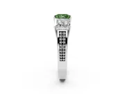 Princess Cut Engagement Ring Setting for a Fancy Green Lab-Grown Diamond | Sterling Silver - Design NV-24920