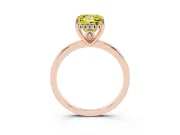 Princess Cut Engagement Ring Setting for a Fancy Yellow Lab-Grown Diamond | Hidden Halo | Rose Gold