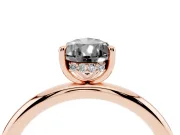 Fancy Black Pear Cut Diamond Solitaire Ring Set in Rose gold with Thin Band and Prong Setting