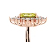 Emerald Cut Engagement Ring Setting for a Fancy Yellow Lab-Grown Diamond | Rose Gold - Design NV-24790