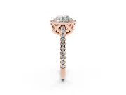 Round Halo Engagement Ring Setting | Half Pave Band | Rose Gold