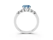 Heart-Shaped Five Stone Engagement Ring Setting for a Fancy Blue Lab-Grown Diamond | Platinum