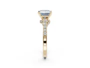 Princess Cut Pavé Solitaire Engagement Ring Setting for a Fancy Blue Lab-Grown Diamond | Crossover Gallery | Yellow Gold