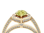 Marquise Sectioned Halo Engagement Ring Setting for a Fancy Yellow Lab-Grown Diamond | Yellow Gold