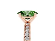 Oval Vintage Pavé Engagement Ring Setting for a Fancy Green Lab-Grown Diamond | Rose Gold