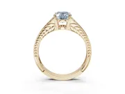 Oval Split Shank Pavé Engagement Ring Setting for a Fancy Blue Lab-Grown Diamond | Yellow Gold