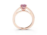 Radiant Cut Solitaire Engagement Ring Setting for a Fancy Pink Lab-Grown Diamond | Stepped Flat Band | Rose Gold