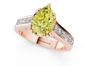 Pear-Shaped Channel Engagement Ring Setting for a Fancy Yellow Lab-Grown Diamond | Rose Gold - Design NV-24671