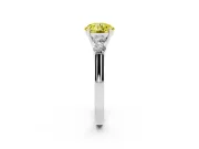 Round Close Set Five Stone Engagement Ring Setting for a Fancy Yellow Lab-Grown Diamond | Platinum