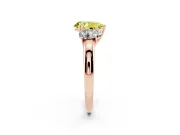 Pear-Shaped Three Stone Engagement Ring Setting for a Fancy Yellow Lab-Grown Diamond | Matching Side Stones | Rose Gold
