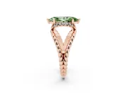 Marquise Rope Split Shank Engagement Ring Setting for a Fancy Green Lab-Grown Diamond | Rose Gold