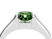 Radiant Cut Half Bezel Engagement Ring Setting for a Fancy Green Lab-Grown Diamond | Wide Band | Sterling Silver