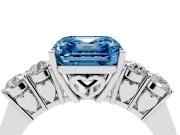 Asscher Cut 5 Stone Engagement Ring Setting for a Fancy Blue Lab-Grown Diamond | Sterling Silver