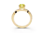 Cushion Cut Twist Engagement Ring Setting for a Fancy Yellow Lab-Grown Diamond | Yellow Gold