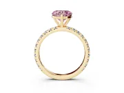Heart-Shaped Pavé Engagement Ring Setting for a Fancy Pink Lab-Grown Diamond | Yellow Gold