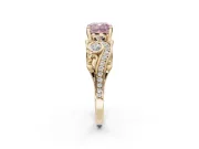 Cushion Cut Swirl Engagement Ring Setting for a Fancy Pink Lab-Grown Diamond | Yellow Gold