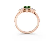 Asscher Cut Cluster Engagement Ring Setting for a Fancy Green Lab-Grown Diamond | Rose Gold