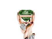 Princess Cut Twisted Vine Engagement Ring Setting for a Fancy Green Lab-Grown Diamond | Rose Gold
