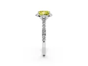 Princess Cut Floral Petal Engagement Ring Setting for a Fancy Yellow Lab-Grown Diamond | Petal Accents | Platinum