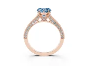 Heart-Shaped Hidden Halo Engagement Ring Setting for a Fancy Blue Lab-Grown Diamond | Milgrain Pave | Rose Gold