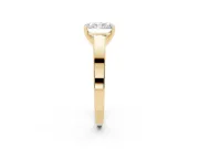 Radiant Cut Diamond Solitaire Engagement Ring Set in Yellow gold with Prong Setting and Tapered Band