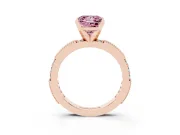 Princess Cut Vintage Pavé Engagement Ring Setting for a Fancy Pink Lab-Grown Diamond | Rose Gold