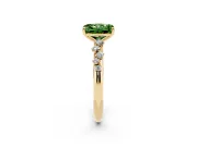 Radiant Cut Graduated Solitaire Engagement Ring Setting for a Fancy Green Lab-Grown Diamond | Yellow Gold