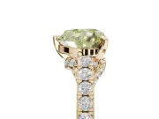 Heart-Shaped Pavé Engagement Ring Setting for a Fancy Yellow Lab-Grown Diamond | Crossover Gallery | Yellow Gold