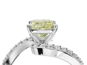 Cushion Cut Bypass Engagement Ring Setting for a Fancy Yellow Lab-Grown Diamond | Sterling Silver