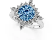 Round Engagement Ring Setting for a Fancy Blue Lab-Grown Diamond | Platinum - Design NV-24790