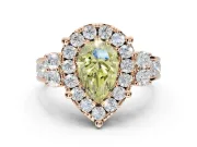 Pear-Shaped Halo Engagement Ring Setting for a Fancy Yellow Lab-Grown Diamond | Graduated Channel Band | Rose Gold