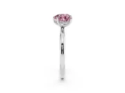Heart-Shaped Hidden Halo Ring Setting for a Fancy Pink Lab-Grown Diamond | White Gold