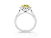 Heart-Shaped Halo Engagement Ring Setting for a Fancy Yellow Lab-Grown Diamond | Filigree Shoulders | White Gold