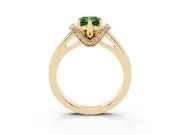 Radiant Cut Pavé Collar Engagement Ring Setting for a Fancy Green Lab-Grown Diamond | Yellow Gold