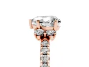 Heart-Shaped Side Stone Pave Engagement Ring Setting | Paired Round Accents | Rose Gold